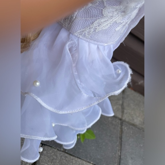 American Girl Doll Sized White Formal Dress for 18-inch Dolls - Picture 6 of 6